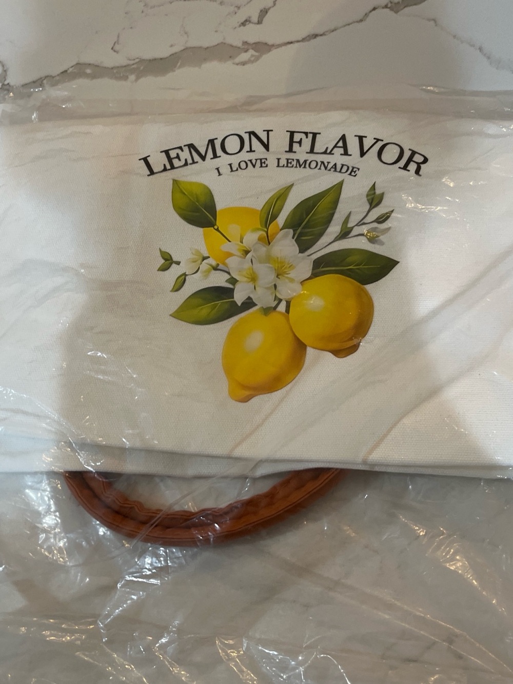 Lemon Flavor Tote Bag with Citrus Print